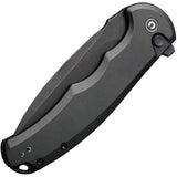Civivi Button Lock Praxis Flipper Knife 3.75" Nitro-V Black Stonewashed Drop Point Blade, Black Aluminum Handles - C18026E-1 - Gear Supply Company
