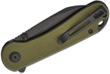 CIVIVI Knives Elementum Liner Lock Flipper Knife 2.97" Nitro-V Black Wharncliffe Blade, OD Green G10 Handles - C18062AF-2 - Gear Supply Company