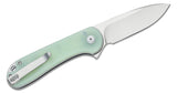 CIVIVI Knives Button Lock Elementum II Flipper 2.96" Nitro-V Satin Drop Point Blade, Natural (Jade) G10 Handles - C18062P-2 - Gear Supply Company