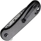 Civivi Elementum II Button Lock Damascus Steel Blade With Black Carbon Fiber Handle - C18062PB-DS1 - Gear Supply Company