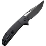 Civivi Ortis Flipper Knife 3.25" 9Cr18MoV Black Stonewashed Clip Point Blade, Milled Black FRN Handles, Liner Lock - C2013D - Gear Supply Company