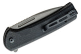 CIVIVI Conspirator Flipper Knife 3.48" Nitro-V Stonewashed Drop Point Blade, Black Micarta Handles – C21006-1 - Gear Supply Company