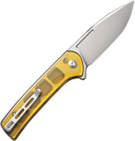 Civivi Conspirator Flipper Knife 3.48" Nitro-V Satin Drop Point Blade, Polished Ultem Handles, Button Lock - C21006-5 - Gear Supply Company