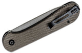 CIVIVI Button Lock Elementum Folding Knife 3.47" Sandvik 14C28N Black Stonewashed Blade, Dark Green Micarta Handles -  C2103C - Gear Supply Company