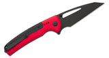 CIVIVI Sentinel Strike Button Lock Flipper Knife 3.7" K110 (D2) Black Reverse Tanto Blade, Red Aluminum Handles with Black FRN Inlay - C22025B-1 - Gear Supply Company