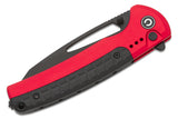 CIVIVI Sentinel Strike Button Lock Flipper Knife 3.7" K110 (D2) Black Reverse Tanto Blade, Red Aluminum Handles with Black FRN Inlay - C22025B-1 - Gear Supply Company