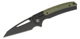 CIVIVI Sentinel Strike Button Lock Flipper Knife 3.7" K110 (D2) Black Reverse Tanto Blade, Black Aluminum Handles with OD Green FRN Inlay - C22025B-3 - Gear Supply Company
