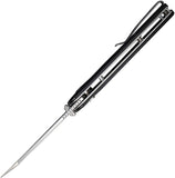Civivi Amirite Button Lock Flipper Knife 3.48" Nitro-V Satin Modified Wharncliffe Blade, Coarse Black G10 Handles – C23028-2 - Gear Supply Company
