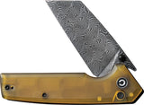 Civivi Amirite Button Lock Flipper Knife 3.48" Damascus Modified Wharncliffe Blade, Bead Blasted Ultem Handles - C23028-DS1 - Gear Supply Company