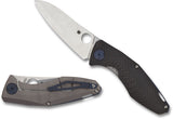 Spyderco Dmitry Sinkevich Drunken Folding Knife 3.5" S90V Stonewashed Plain Blade, Carbon Fiber and Titanium Handles, Frame Lock - C235CFTIP