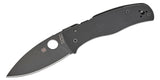 Spyderco Bodacious Compression Lock Folding Knife 3.66" S30V Black DLC Leaf Shaped Plain Blade With Smooth Black G10 Handles - C263GPBK