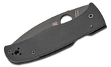 Spyderco Bodacious Compression Lock Folding Knife 3.66" S30V Black DLC Leaf Shaped Plain Blade With Smooth Black G10 Handles - C263GPBK