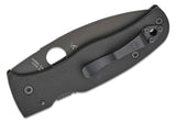 Spyderco Bodacious Compression Lock Folding Knife 3.66" S30V Black DLC Leaf Shaped Plain Blade With Smooth Black G10 Handles - C263GPBK