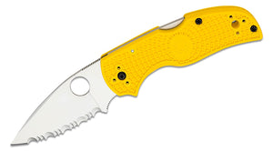 Spyderco Native 5 Salt Folding Knife 2.95"CPM-MagnaCut Satin Serrated Blade, Yellow FRN Handles – C41SYL5 - Gear Supply Company