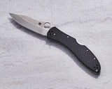 Spyderco Centofante 3 Lockback Knife With Carbon Fiber Handles, 3.125" CPM-CruWear Drop Point Blade - C66CFP3