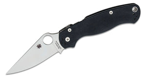 Spyderco Para Military 2 G-10 Black Handle, PlainEdge Blade - C81GP2