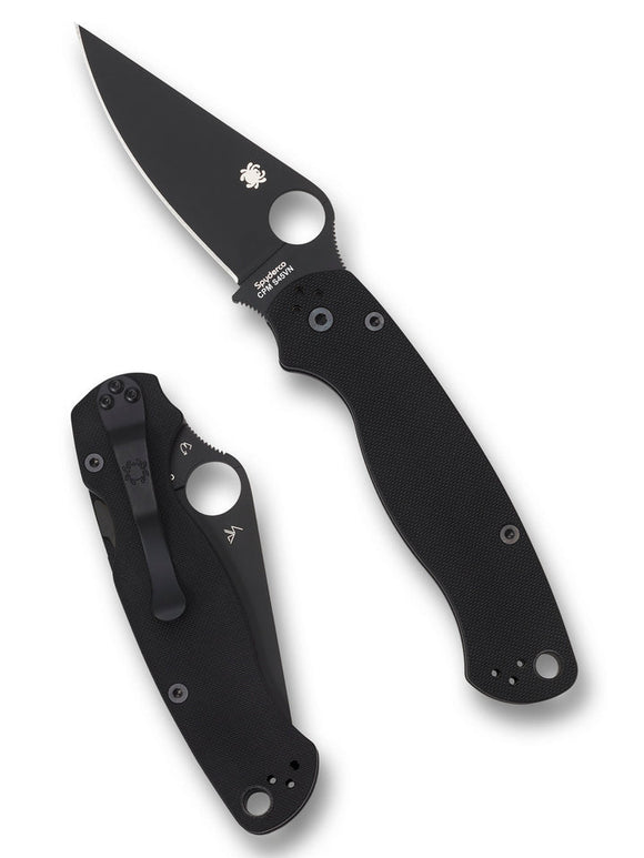 Spyderco Para Military® 2 Black Blade, Black G10 Handles - C81GPBK2