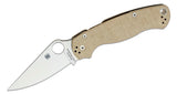 Spyderco Para Military 2 CPM CRU-WEAR Blade Brown Canvas Micarta Handle - C81MPCW2