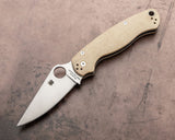 Spyderco Para Military 2 CPM CRU-WEAR Blade Brown Canvas Micarta Handle - C81MPCW2