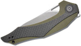 Civivi Elijah Isham Plethiros Flipper Knife 3.45" D2 Satin Blade, Green G10 Handles with Carbon Fiber Overlays, Liner Lock - C904B - Gear Supply Company