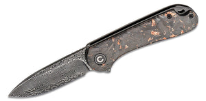 CIVIVI Elementum Flipper Knife 2.96" Damascus Blade, Contoured Copper Shred Carbon Fiber Handles, Liner Lock – C907C-DS3 - Gear Supply Company