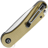 Civivi Elementum Flipper Knife 2.96" D2 Satin Blade, Olive Micarta Handles, Liner Lock - C907S - Gear Supply Company