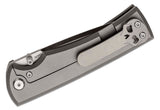 Chaves Ultramar Liberation 229 Folding Knife 3.625" M390 Belt Satin Compound Tanto Blade, Stonewashed Titanium Handles - 229/LT/SWTI/BF - Gear Supply Company