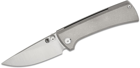 Chaves Knives Liner Lock Stonewash Titanium With M390 Satin Blade Pocket Knife - RCK9/DP/SWTI/BF - Gear Supply Company