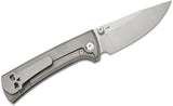 Chaves Knives Liner Lock Stonewash Titanium With M390 Satin Blade Pocket Knife - RCK9/DP/SWTI/BF - Gear Supply Company