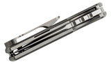 Chaves Ultramar TAK Flipper Knife 2.75" M390 Belt Satin Drop Point Blade, Stonewashed Titanium Handles - TAK/RDP/SWTI/BF - Gear Supply Company