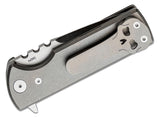 Chaves Ultramar TAK Flipper Knife 2.75" M390 Tanto Blade, Stonewashed Titanium Handles - TAK/RT/SWTI/BF - Gear Supply Company