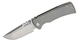 Chaves Ultramar Redencion Street Folding Knife 3.25" M390 Belt Satin Drop Point Blade, Stonewashed Titanium Handles - ST/RDP/SWTI/BF - Gear Supply Company