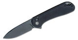 CIVIVI Knives Button Lock Elementum II Flipper Knife 2.96" Nitro-V Black Stonewashed Drop Point Blade, Black G10 Handles - C18062P-1 - Gear Supply Company