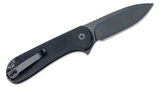 CIVIVI Knives Button Lock Elementum II Flipper Knife 2.96" Nitro-V Black Stonewashed Drop Point Blade, Black G10 Handles - C18062P-1 - Gear Supply Company