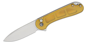 CIVIVI Knives Button Lock Elementum II Flipper Knife 2.96" Nitro-V Satin Drop Point Blade, Polished Ultem Handles - C18062P-7 - Gear Supply Company