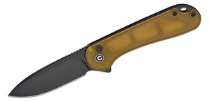CIVIVI Knives Button Lock Elementum II Flipper Knife 2.96" Nitro-V Black Drop Point Blade, Bead Blasted Ultem Handles - C18062P-8 - Gear Supply Company