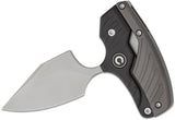 CIVIVI Knives Typhoeus Folding Push Dagger Fixed Blade Knife 2.27" 14C28N Stonewashed Clip Point Blade, Black and Gray Aluminum Handles, Leather Sheath - C21036-3 - Gear Supply Company