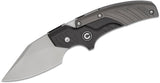 CIVIVI Knives Typhoeus Folding Push Dagger Fixed Blade Knife 2.27" 14C28N Stonewashed Clip Point Blade, Black and Gray Aluminum Handles, Leather Sheath - C21036-3 - Gear Supply Company