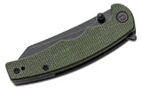 CIVIVI Knives P87 Flipper Knife 2.9" Nitro-V Black Stonewashed Reverse Tanto Blade, Green Micarta Handles, Liner Lock -  C21043-3 - Gear Supply Company