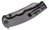 CIVIVI Knives P87 Flipper Knife 2.9" Damascus Reverse Tanto Blade, Black G10 Handles with Twill Carbon Fiber Overlay, Liner Lock -  C21043-DS1 - Gear Supply Company