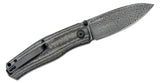 CIVIVI Knives Ray Laconico Sokoke Front Flipper Knife 3.35" Damascus Drop Point Blade, Black Linen Micarta Handles, Liner Lock - C22007-DS1 - Gear Supply Company