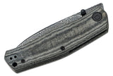 CIVIVI Knives Ray Laconico Sokoke Front Flipper Knife 3.35" Damascus Drop Point Blade, Black Linen Micarta Handles, Liner Lock - C22007-DS1 - Gear Supply Company