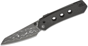 CIVIVI Knives Snecx Vision FG Superlock Folding Knife 3.54" Damascus Reverse Tanto Blade, Black Canvas Micarta Handles - C22036-DS2 - Gear Supply Company