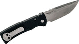 Chaves Knives/Pro-Tech Redencion 229 AUTO Folding Knife 3.375" S35VN Stonewashed Tanto Blade - Black Aluminum Handle