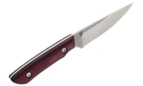 Edge Knife Works Exclusive Mini Huntsman Magnacut Steel Fixed Blade Knife With Maroon Richlite Handle - EKW0002