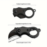 Gear Supply Company Folding EDC Style Outdoor Survival Rope/Box Cutter Keychain Knife In Black - GSC-003