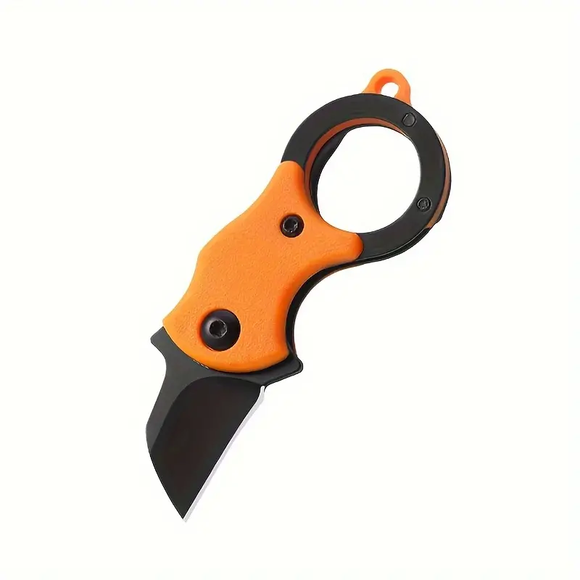 Gear Supply Company Folding EDC Style Outdoor Survival Rope/Box Cutter Keychain Knife In Orange/Black - GSC-004