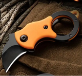 Gear Supply Company Folding EDC Style Outdoor Survival Rope/Box Cutter Keychain Knife In Orange/Black - GSC-004