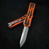 Heretic Knives Colossus Stonewashed S/E, Orange handle, Standard Clip & Hardware H039-2A-ORG - Gear Supply Company