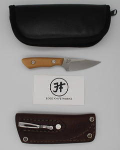 Edge Knife Works Exclusive Mini Huntsman Magnacut Steel Fixed Blade Knife With Antiqued Paper Micarta Handle – EKW0006